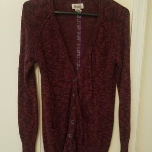 Maroon Long sleeve Cardigan